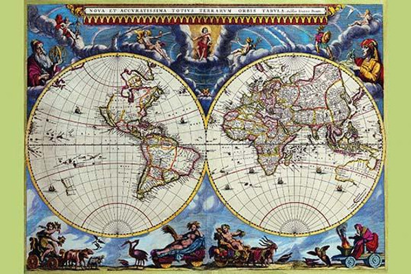 Stereographic Map of the World - Theatrum Orbis Terrarum
