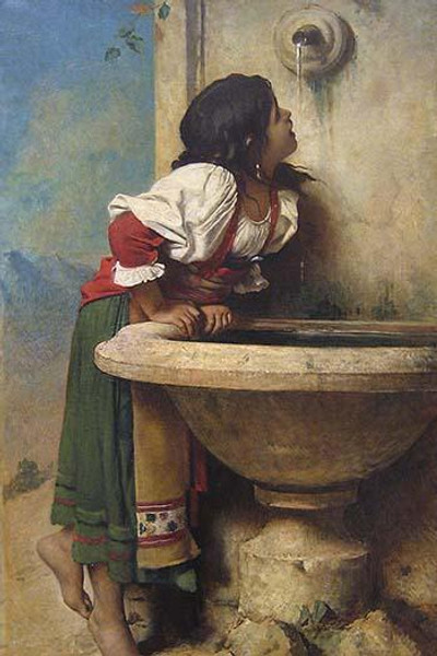 Roman Girl at a Fountain