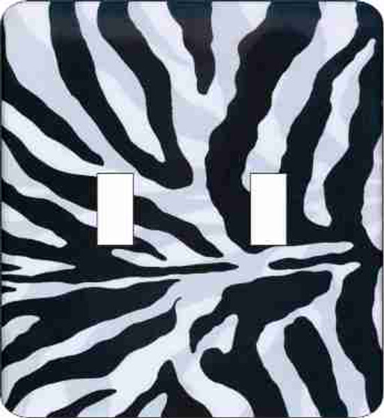 Zebra Print Double Switch Plate (African American Double Switch Plate)