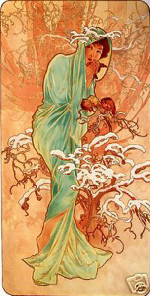 Winter Alphonse Mucha Poster