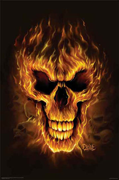 Flame Skull Poster