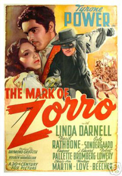 The mark of Zorro Tyrone Power Poster