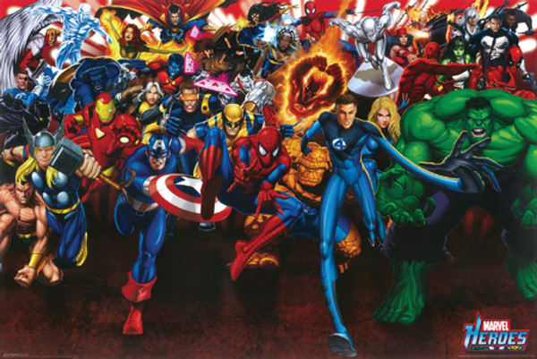 Marvel Heroes Collage Poster