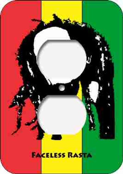 Faceless Rasta-Color Outlet Cover (African American Outlet Plate)