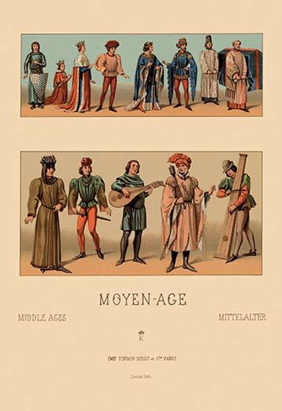 Historical Figures, Civil Costumes, and Military Garb of Medieval France