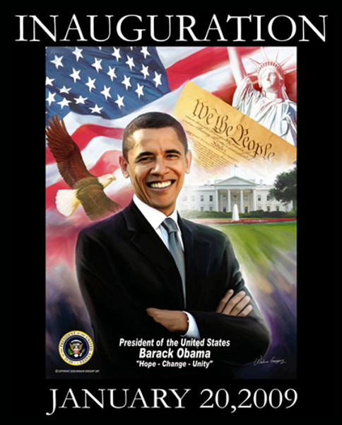 Obama Inauguration: Hope, Change, Unity Poster