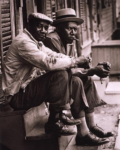 African American Men Sitting on Stoop, Charleston, SC, 1962 Poster