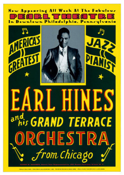 Earl Hines: Pearl Theatre, Philadelphia 1929 Poster