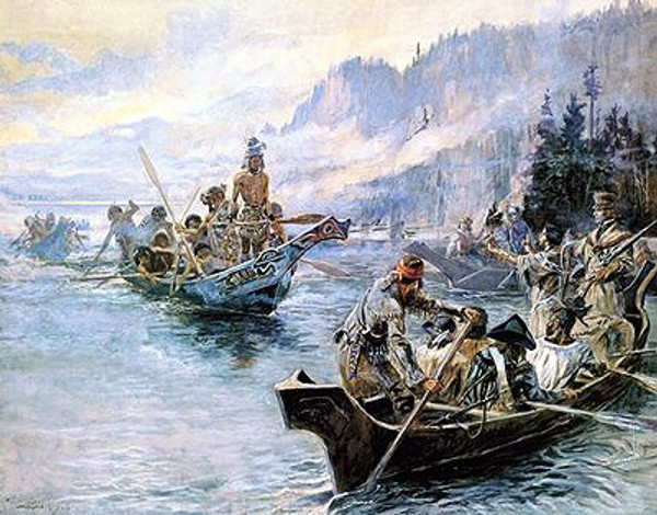 Lewis and Clark on the Lower Columbia Poster