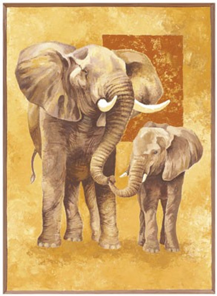 Mother Elephant with Young1 Poster