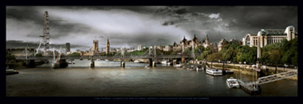 River Thames, London Eye and Big Ben, London Poster