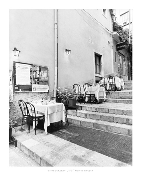 Tables on the Steps, Taormina, Sicily Poster