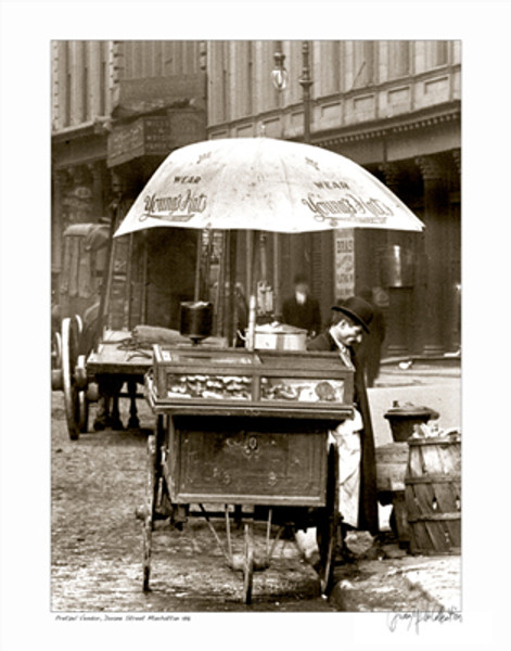 Pretzel Vendor, Duane Street, Manhattan, 1918 Poster