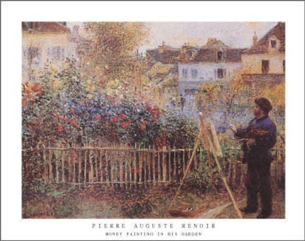 Monet Painting in the Garden Poster