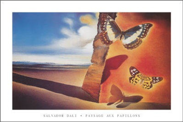 Paysage aux Papillons Poster