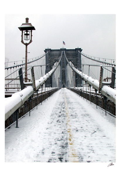 Brooklyn Bridge Snow Poster