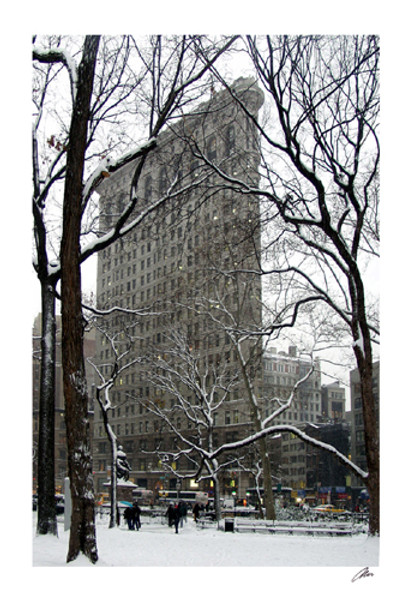 Flatiron Building in Snow Poster