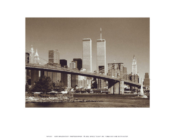 WTC Over Brooklyn Bridge (Day) Poster