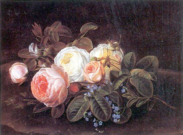 A Still Life with Roses and Forget-Me-Nots Poster