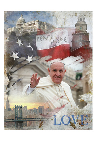 Pope Francis: Peace, Hope, Love Poster