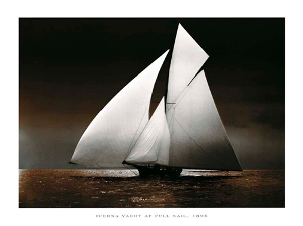 Iverna Yacht at Full Sail, 1895 Poster