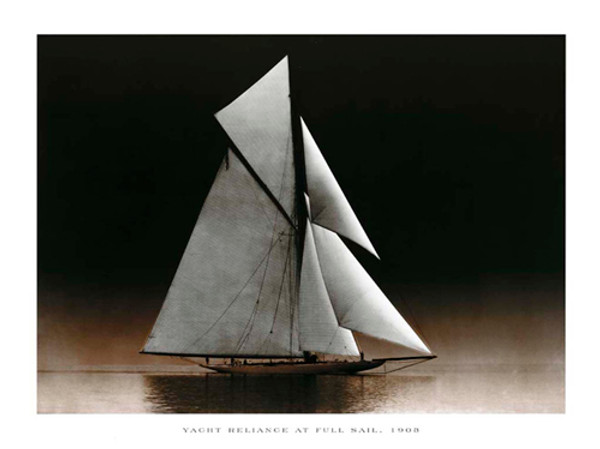 Yacht Reliance at Full Sail, 1903 Poster