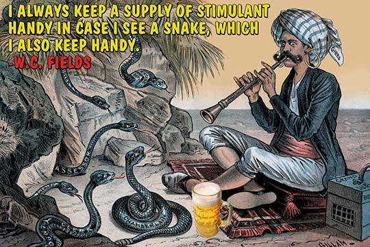 I always keep a supply of stimulant handy in case there is a snake which I also keep hands