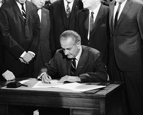 President Lyndon B. Johnson Signing the Civil Rights Act of 1968 Poster