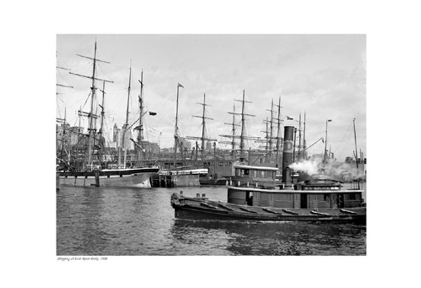 Shipping at East River Docks, 1900 Poster