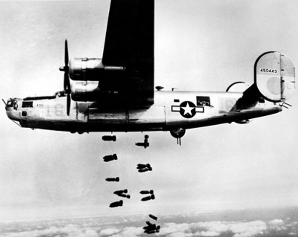 B-24 Liberator Bombing Muhldorf, Germany, 1945 Poster