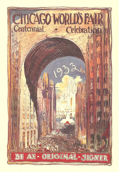 Chicago World's Fair 1933 Centennial Celebration Poster