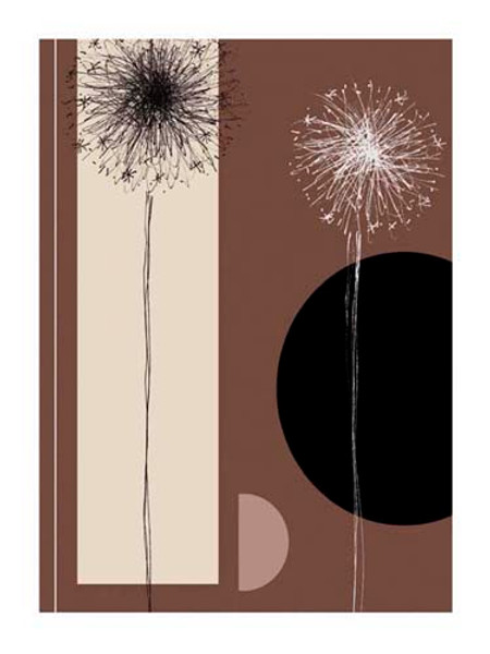 Black and White Dandelions Poster