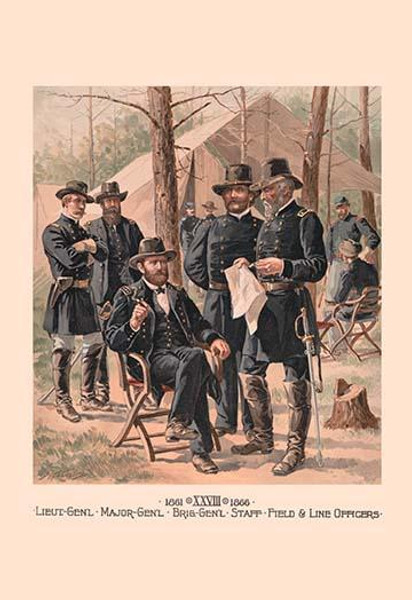 Lieut-Gen'l, Major-Gen'l, Brig-Gen'l, Staff, Field & Line Officers