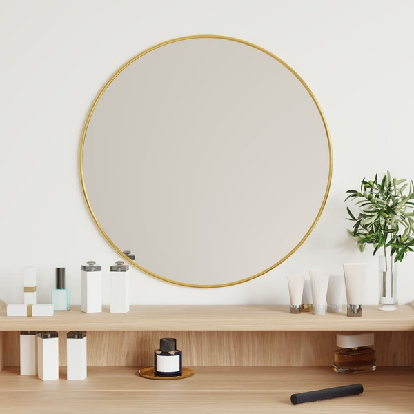 vidaXL Wall Mirror Gold  19.7" Round A949-348181