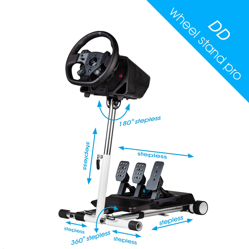 Wheel Stand Pro DD    Compatible With Logitech G Pro, Thrustmaster T818/T598, Moza R9/R5/R3, Fanatec GT DD Pro/CSL DD/CSL Elite. Wheel/Pedals/ not included.