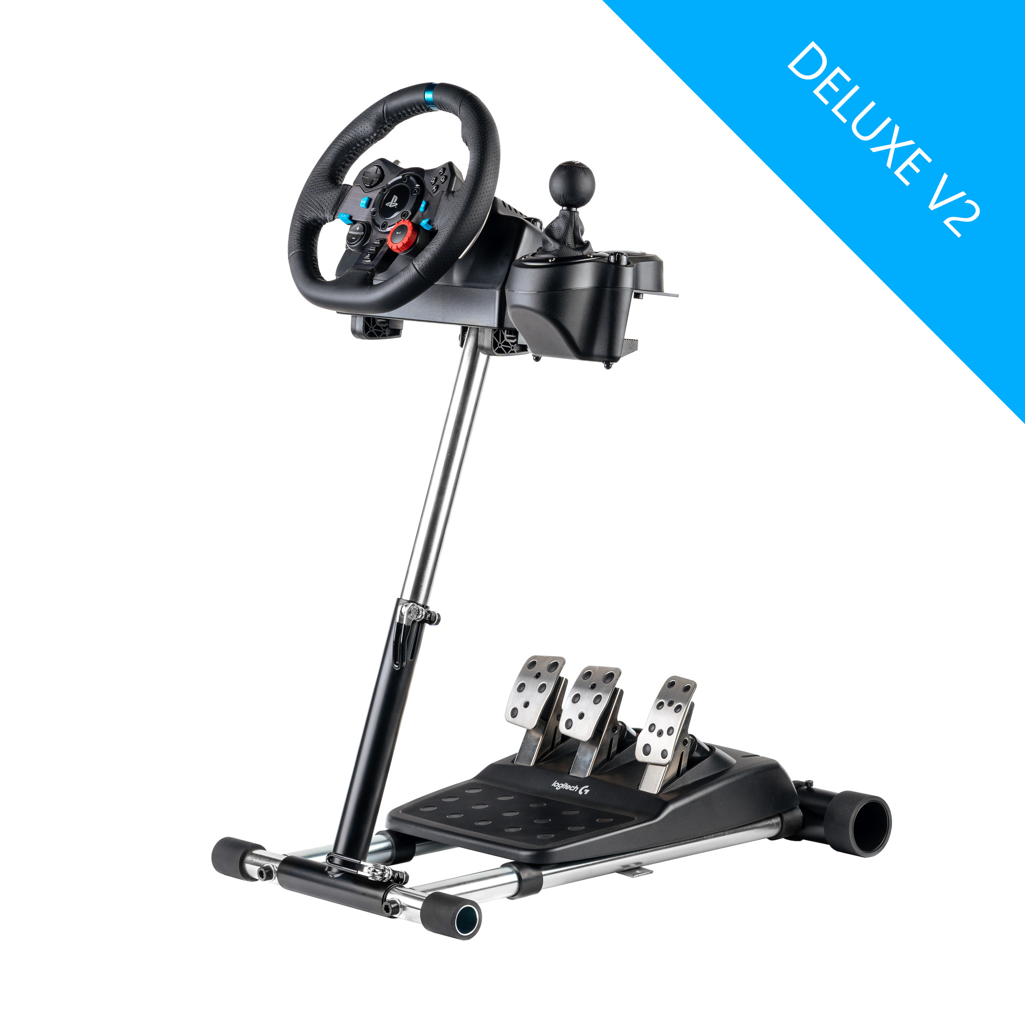 Wheel Stand Pro G Deluxe Wheel Stand Compatible With Logitech G29 G923 G920  G27 G25 wheels. Deluxe V2. Wheel and Pedals not included.
