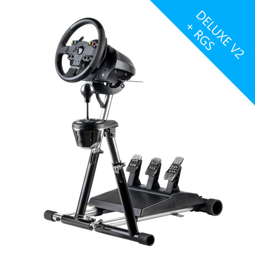 Wheel Stand Pro SuperTX Deluxe Steering Wheel Stand with RGS and GTS options Compatible With Thrustmaster T-GT/GT II, T300RS, T248, TX Leather, T150/T150 Pro, TMX/TMX Pro, TX458 Original Wheel Stand Pro Stand V2. Wheel and Pedals Not included
