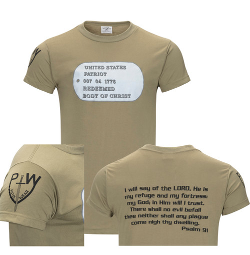 Pistol Wear Psalm 91 lightweight polyester blend T-shirt with faith-inspired design, comfortable for everyday wear
