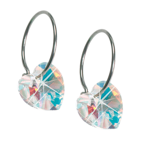Rainbow Heart Earrings - 10 mm