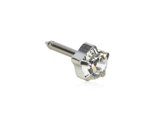 Tiffany, Crystal - Silver Titanium Piercing Stud - 5mm