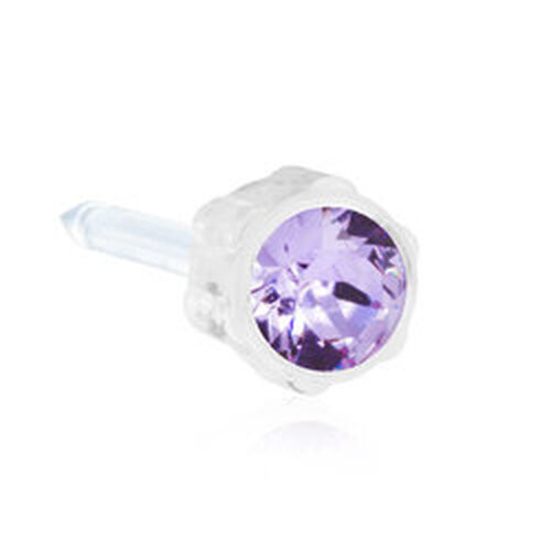 Bezel - Violet - Medical Plastic Piercing Stud - 4mm