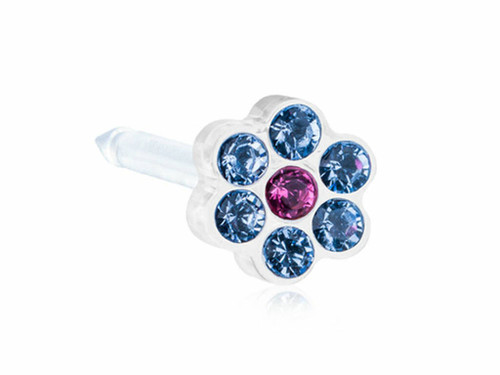 Daisy - Alexandrite/Rose - Medical Plastic Piercing Stud - 5mm