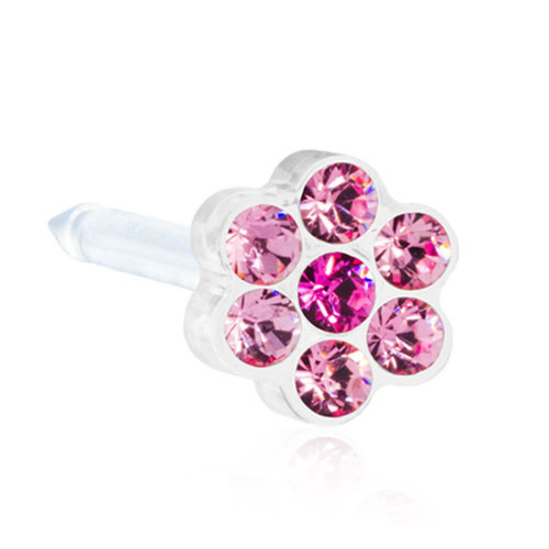 Daisy - Light Rose / Rose  - Medical Plastic Piercing Stud - 5mm