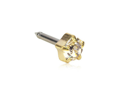 Tiffany Crystal - Golden Titanium Piercing Stud - 5mm