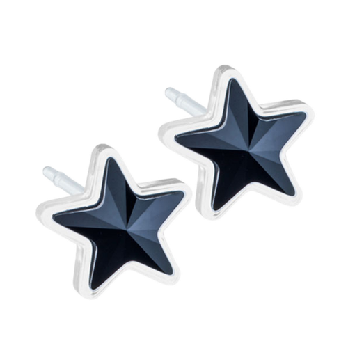 Black Star Stud Earrings - 6mm