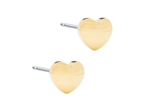 Gold Heart - Medical Titanium Stud - 5mm