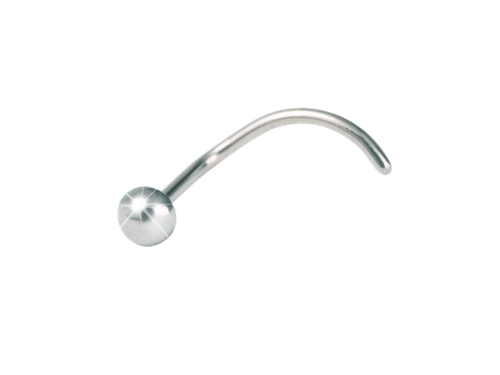 Nose Ball - Silver Titanium (Curved Shape Pin) - 3mm