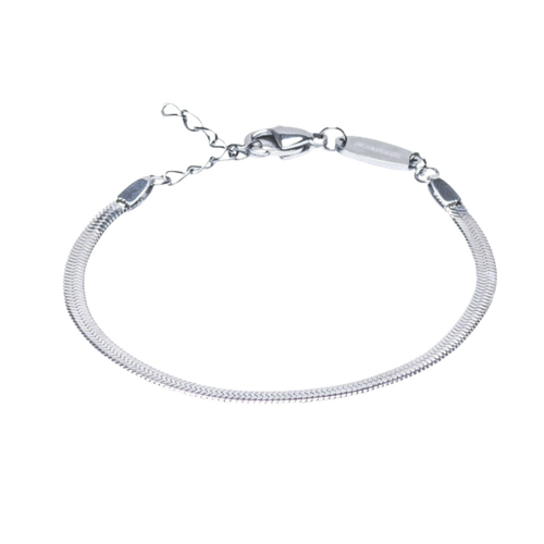 Plain Silver Bracelet - 15.5-19cm