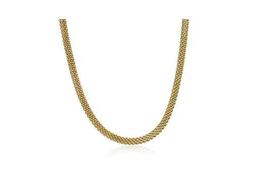 Round Mesh Necklace - Gold - 40-46 cm