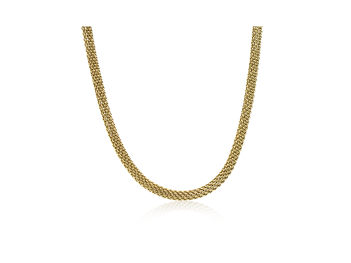 Gold Round Mesh Necklace - 40-46 cm